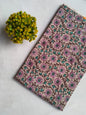 Pink Floral Sanganeri Hand Block Print Cotton Fabric From Tulsi Prints