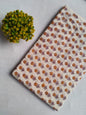 Cream Floral Sanganeri Block Print Pure Cotton Fabric From Tulsi Prints