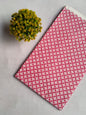 Pink Geometric Sanganeri Block Print Pure Cotton Fabric From Tulsi Prints