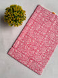 Pink Floral Sanganeri Hand Block Print Cotton Fabric From Tulsi Prints