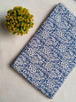 Navy Blue Floral Sanganeri Block Print Cotton Fabric From Tulsi Prints