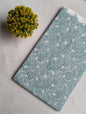 Teal Circular Pattern Sanganeri Block Print Pure Cotton Fabric From Tulsi Prints