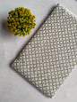 Olive Green Geometric Sanganeri Block Print Pure Cotton Fabric From Tulsi Prints