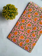 Pink Floral Sanganeri Hand Block Print Cotton Fabric From Tulsi Prints