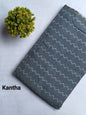 Navy Blue Zigzag Screen Print Pure Cotton Fabric From Tulsi Prints