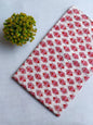 Pink Floral Sanganeri Hand Block Print Pure Cotton Fabric From Tulsi Prints