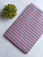 Grey Pink Zigzag Screen Print Pure Cotton Fabric From Tulsi Prints