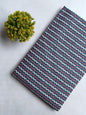 Teal Blue Chevron Zigzag Screen Print Pure Cotton Fabric From Tulsi Prints