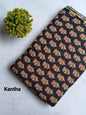 Black Floral Boota Screen Print Pure Cotton Fabric From Tulsi Prints