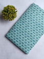 Mint Green Floral Booti Screen Print Pure Cotton Fabric From Tulsi Prints