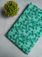 Green Floral Zigzag Screen Print Pure Cotton Fabric From Tulsi Prints