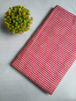 Pink and White Striped Screen Print Pure Cotton Fabric From Tulsi Prints