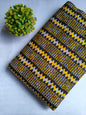Black and Yellow Chevron Zigzag Screen Print Pure Cotton Fabric From Tulsi Prints