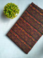 Maroon and Black Zigzag Floral Screen Print Pure Cotton Fabric From Tulsi Prints