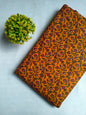 Mustard Yellow Floral Vine Screen Print Pure Cotton Fabric From Tulsi Prints