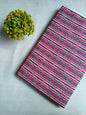 Slate Grey Floral Stripe Screen Print Pure Cotton Fabric From Tulsi Prints