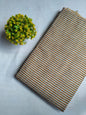 Mustard Yellow Striped Screen Print Pure Cotton Fabric From Tulsi Prints
