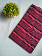 Pink and Black Chevron Zigzag Screen Print Pure Cotton Fabric From Tulsi Prints