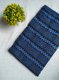 Blue And Black Geometric Chevron Screen Print Pure Cotton Fabric From Tulsi Prints