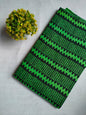 Green Zigzag Screen Print Pure Cotton Fabric From Tulsi Prints