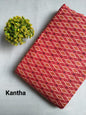 Red Diamond Motif Screen Print Pure Cotton Fabric From Tulsi Prints