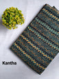 Black Geometric Zigzag Screen Print Pure Cotton Fabric From Tulsi Prints