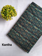 Dark Green Abstract Ethnic Motif Screen Print Pure Cotton Fabric From Tulsi Prints
