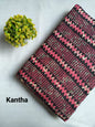 Pink Black Zigzag Screen Print Pure Cotton Fabric From Tulsi Prints