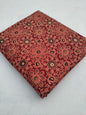 Red Floral Ajrakh Print Pure Cotton Fabric From Tulsi Prints