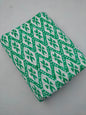 Green Diamond Floral Block Print Pure Cotton Fabric From Tulsi Prints