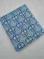 Blue Botanical Block Print Pure Cotton Fabric From Tulsi Prints