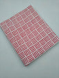 White And Red Geometric Sanganeri Hand Block Print Pure Cotton Fabric From Tulsi Prints
