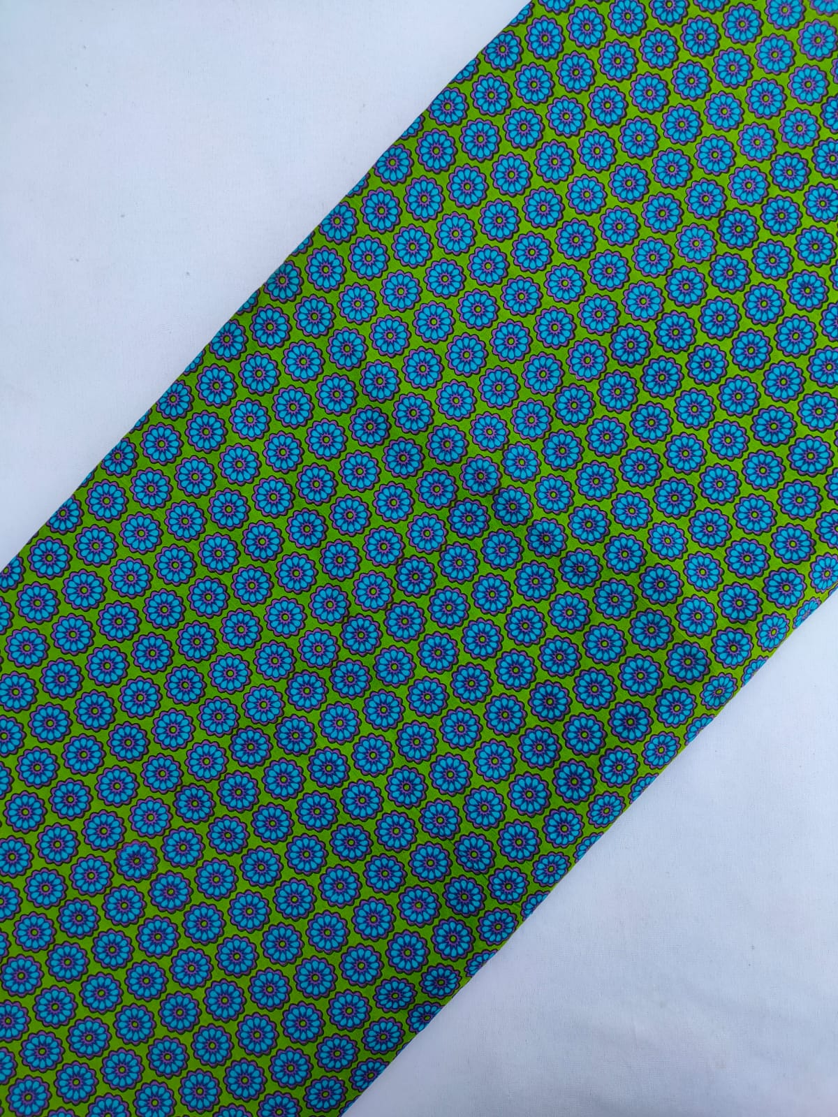 Turquoise Floral Screen Print Pure Cotton Fabric From Tulsi Prints