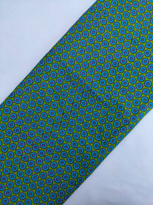 Turquoise Floral Screen Print Pure Cotton Fabric From Tulsi Prints