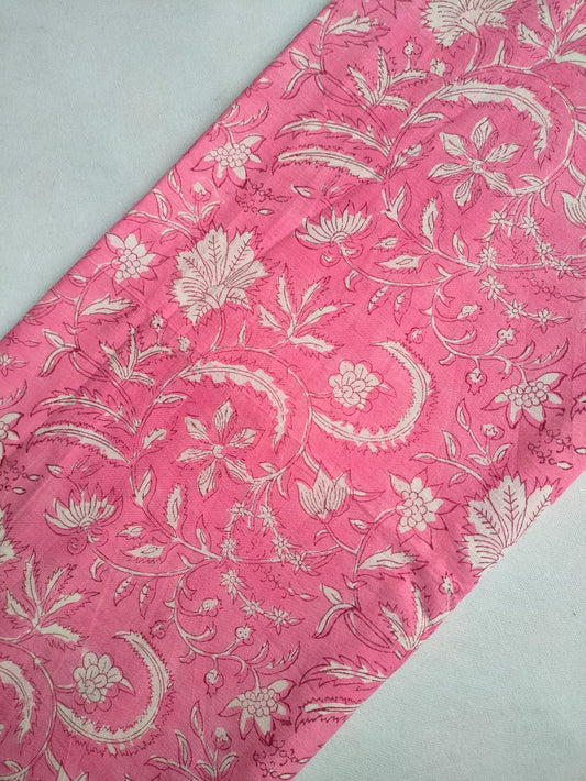 Pure Cotton Hand Block Printed Fabric - JBRKBT33