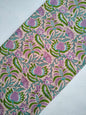 Beige Floral Vine Sanganeri Hand Block Print Pure Cotton Fabric From Tulsi Prints