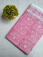 Pink Paisley Floral Jaipuri Hand Block Print Pure Cotton Fabric From Tulsi Prints