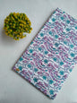 White Pink Floral Vine Jaipuri Hand Block Print Pure Cotton Fabric From Tulsi Prints