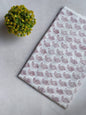 White Paisley Sanganeri Block Print Cotton Fabric From Tulsi Prints