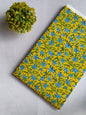 Yellow Floral Sanganeri Hand Block Print Cotton Fabric From Tulsi Prints