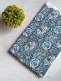 Grey Floral Sanganeri Hand Block Print Cotton Fabric From Tulsi Prints