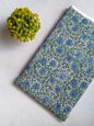 Green Floral Sanganeri Hand Block Print Cotton Fabric From Tulsi Prints