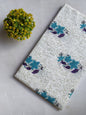 White Floral Vine Sanganeri Hand Block Print Cotton Fabric From Tulsi Prints