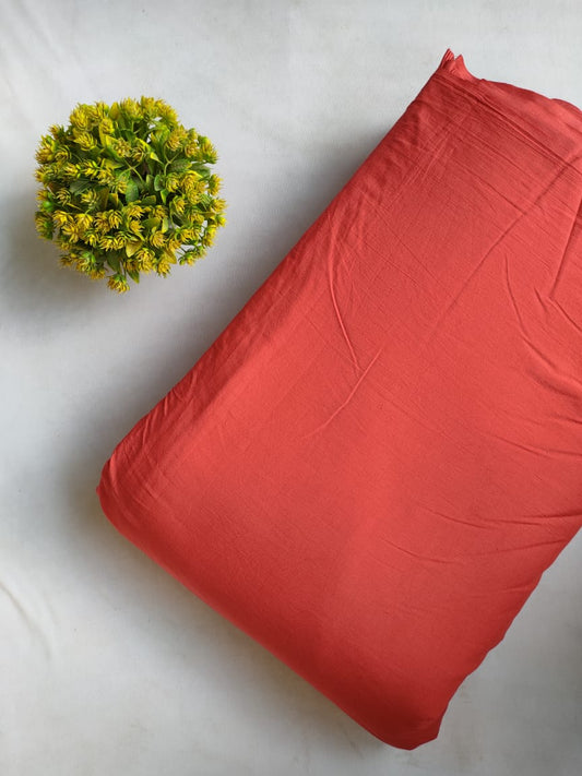 Coral Solid Plain Dye Solid Pure Cotton Fabric From Tulsi Prints