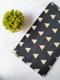 Black Geometric Screen Print Pure Cotton Fabric From Tulsi Prints