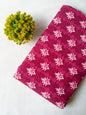 Magenta Geometric Boota Screen Print Pure Cotton Fabric From Tulsi Prints