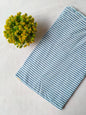 Blue Striped Screen Print Pure Cotton Fabric From Tulsi Prints