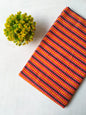 Red And Orange Striped Screen Print Pure Cotton Fabric From Tulsi Prints