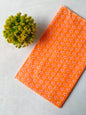 Orange Small Floral Butti Screen Print Pure Cotton Fabric From Tulsi Prints