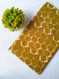 Olive Green Mango Paisley Screen Print Pure Cotton Fabric From Tulsi Prints